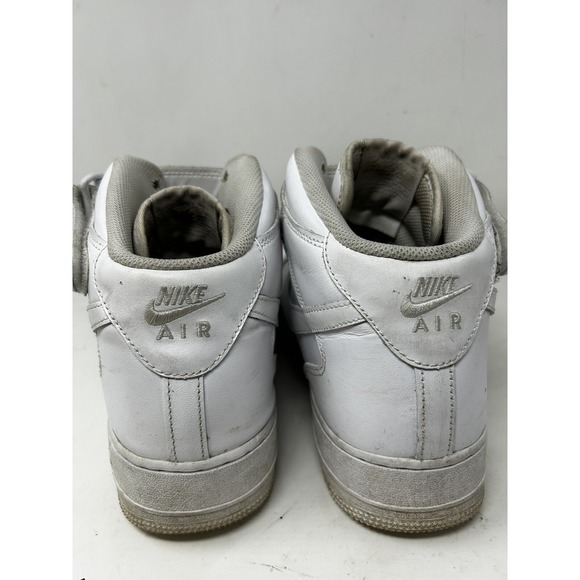 NIKE AIR FORCE 1 Mid '07 Mens 13 Triple White Sneakers Shoes 315123-111 - Picture 2 of 6